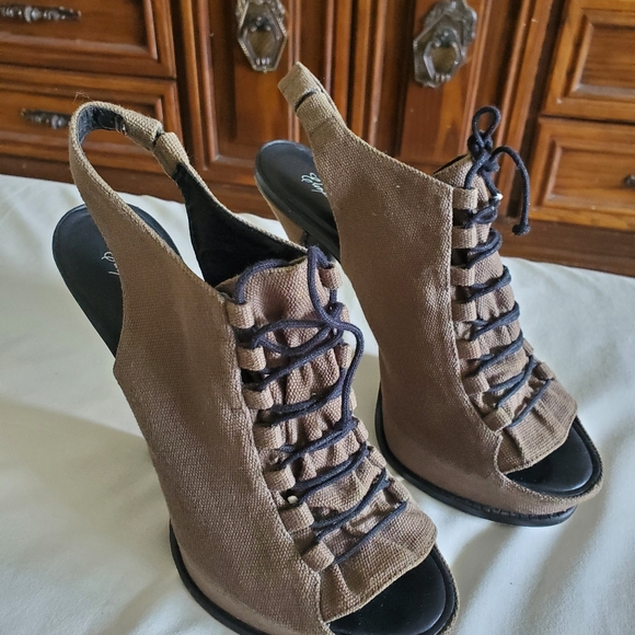 Elizabeth & James Lace Up Stiletto Heel Green 7.5 - Picture 5 of 5